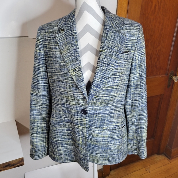 Womens H & W Tweed Silk Blazer USA Made Size 10 Boxy and Lined - Picture 1 of 13